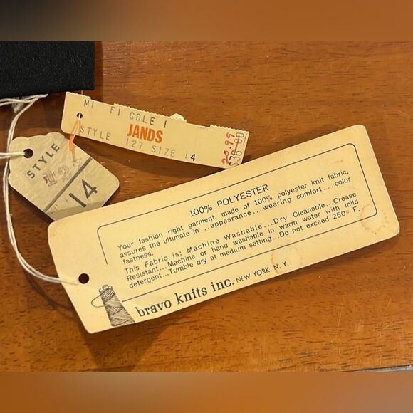 Vintage 60s Bravo knits floral long sleeve midi skirt set size 14 NWT - Picture 10 of 11